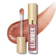 REVLON Super Lustrous Glimmer Gloss, Non-Sticky Lip Gloss, High-Shine Finish, Plant-Based Glitter, 005 Glazed Almond, 0.13...