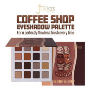 Juvia's Place Coffee Shop Eyeshadow Palette - 16 Pan Palette, Tan, Auburn, & Rich Dark Chocolate, Mattes and Shimmers, Hig...