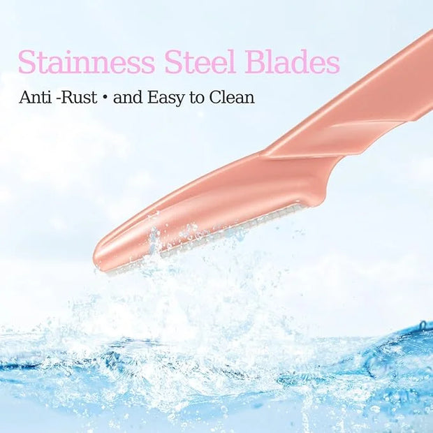 40pcs Eyebrow Razor for Women, Face Shaver Kit Dermaplaning Tool for Peach Fuzz Removal, Stainless Steel Blades with Prote...