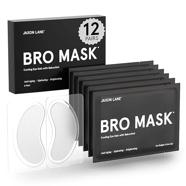 BRO MASK Under Eye Gel Pads: Cooling Eye Patches for Dark Circles and Puffiness | Anti Aging Hydrogel Eye Patch Set + Baku...