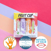 Rinse Bath & Body Fruit Cup Lip Balm Set - Handmade Natural Flavored Lip Balm | Cherry, Grape, Orange & Strawberry | Moist...