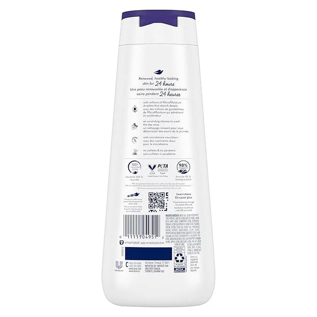 Dove Body Wash Unwinding Blueberry & Moon Milk, 4 Count for Renewed, Healthy Looking Skin, Moisturizing Gentle Skin Cleans...