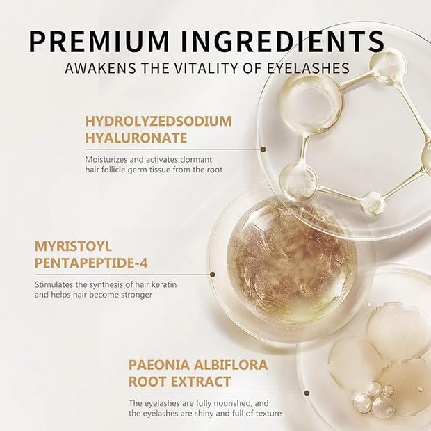 Eyelash Growth Serum for Thicker, Longer Lashes – Grow Luscious, Natural Lashes with Advanced Enhancer | Vegan & Cruelty-F...