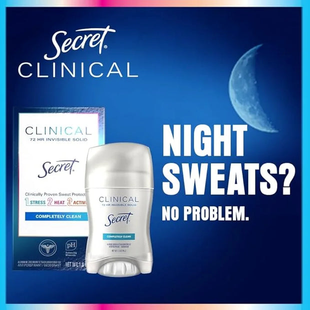 Secret Clinical Strength Antiperspirant Deodorant for Women, Stress Response, 3X Stress Protection, 72hr Sweat & Odor Prot...