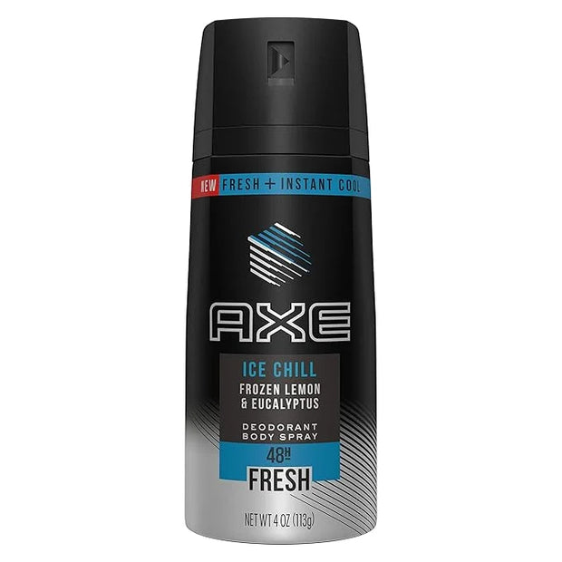 Axe Deodorant Body Spray - Ice Chill - Frozen Lemon & Eucalyptus - Net Wt. 4 OZ (113 g) Per Can - Pack of 2 Cans - Product...