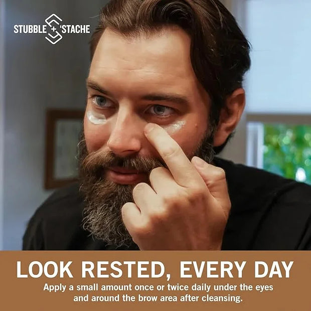 stubble & stache Refresh Under Eye Cream for Men – Reduces Puffiness, Smooths Fine Lines, Brightens Tired Eyes – With Acme...