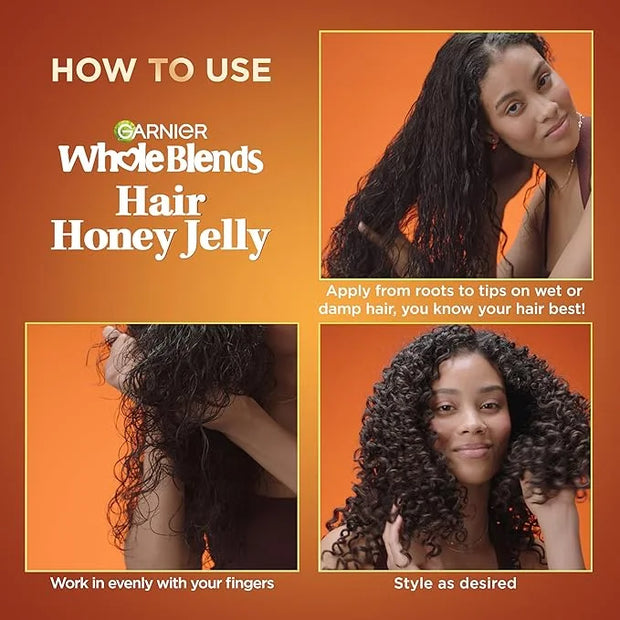 Garnier Whole Blends Hair Honey Jelly for Defining Waves and Curls, Hair Gel for Up to 100HRs Curl Definition, Frizz Contr...
