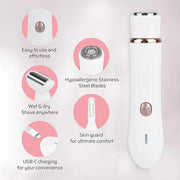 4-in-1 Facial Hair Removal for Women, Electric Painless Shaver, USB Rechargeable, Lip Chin Cheek Trimmer - Product Image