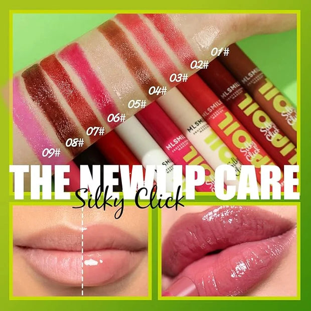 3 Colors Fat Lip Oil, Click Slick Moisturizing and Long-lasting Lip Balm, Non-stick and High Pigment Lip Glow Oil, Lightwe...