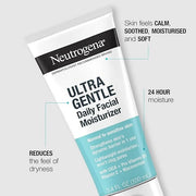 Neutrogena Ultra Gentle Fragrance Free Daily Face Moisturizer, Facial Moisturizer for Sensitive & Dry Skin with CICA, Pro-...