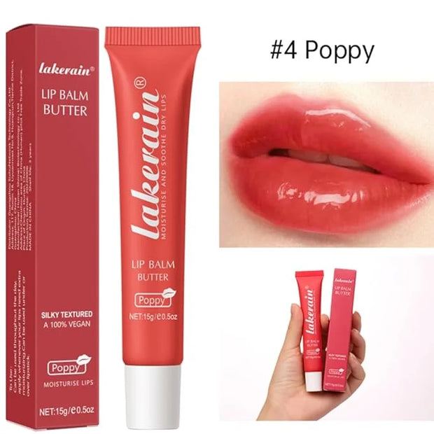 Tinted Lip Butter Balm - Tinted Moisture Gel Lip Gloss | Hydrating Glow Tinted Lip Care | Tinted Lip Stain (Poppy, 04) - P...