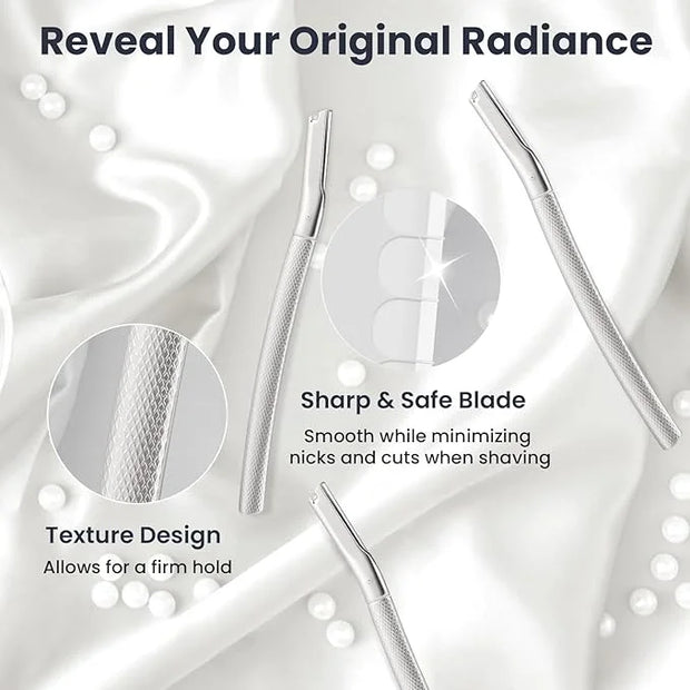 Dermaplaning Tool for Face, Dermaplane Razor for Peach Fuzz with Metal Grip, Professional Eyebrow Razor for Women, Facial ...