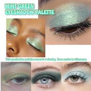 Matte Light Green Glitter Eye Shadow Makeup Palette 4 Colors, Highly Pigmented Mint And Seafoam Green Waterproof Eyeshadow...