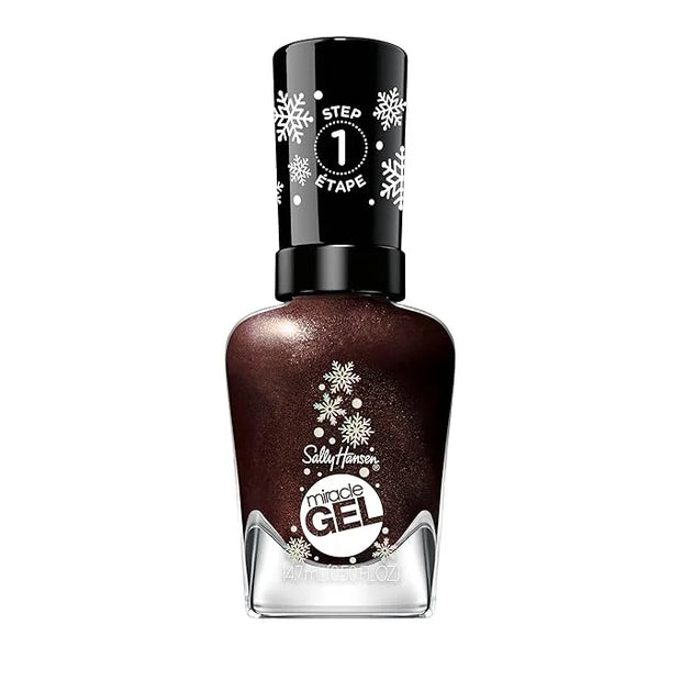 Sally Hansen Miracle Gel, Hot Cocoa Cuddles, Long Lasting, Gel-Like Formula, No UV Lamp Needed, Opaque, Shimmery Brown Nai...