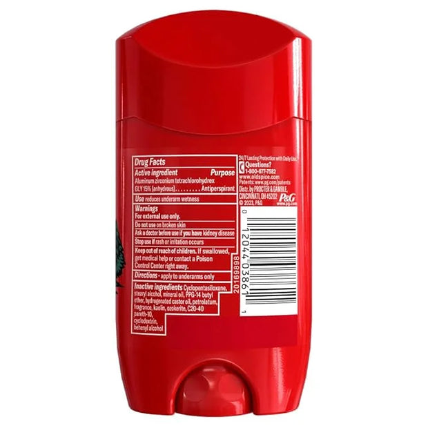 Old Spice Wild Collection Wolfthorn Scent Men's Invisible Solid Antiperspirant Deodorant 2.6 Ounce (Pack of 4) - Product I...