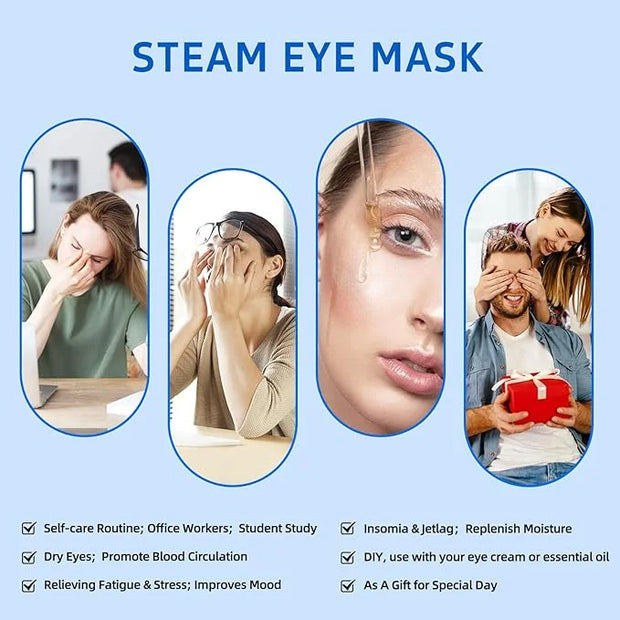 steam Eye mask for Dry Eyes,self-Heating Eye mask for Sleeping,SPA,Relief Stress and Eye Fatigue (10 pcs, Lavender) - Prod...