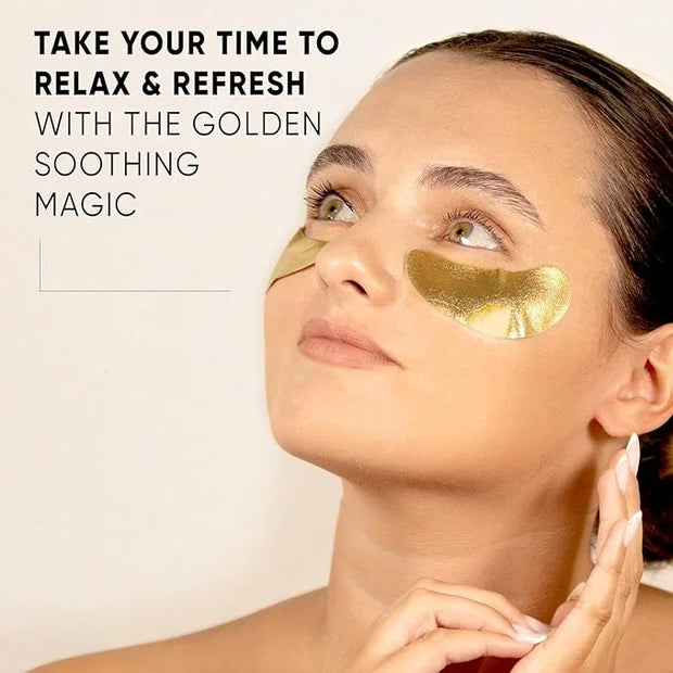 CÉLOR Under Eye Patches Premium - Golden Under Eye Mask Enriched with Hyaluronic Acid, Caffeine, Tea Tree & Collagen, unde...