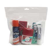 10 Piece Resealable Clear Men's Travel Kit with Shave Cream - Product Image