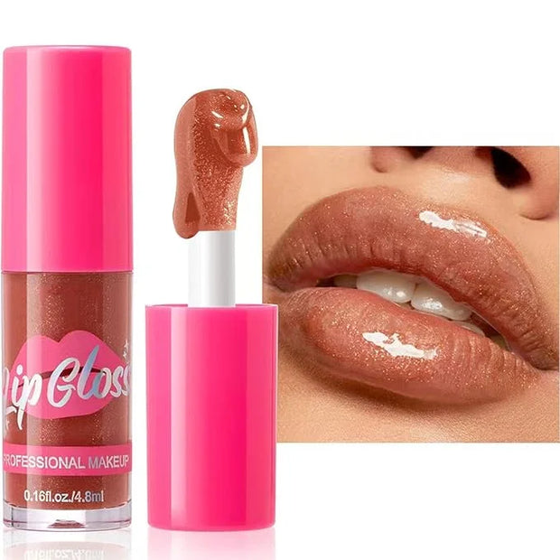 Lip Plumper Gloss Glitter Tinted Plumping Lip Gloss For Women Hydrating Long Lasting Shimmer Moisturizing Glossy Non Stick...