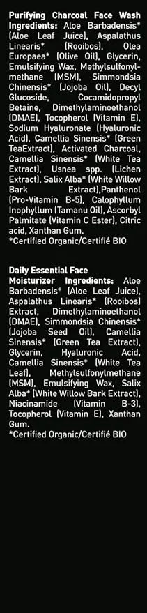 Brickell Men's Daily Essential Face Care Routine II, Purifying Charcoal Face Wash and Daily Essential Face Moisturizer, Na...