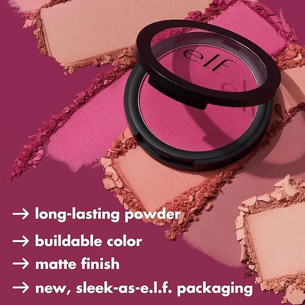 e.l.f. Primer-Infused Blush, Long-Wear, Matte, Bold, Lightweight, Blends Easily, Contours Cheeks, All-Day Wear, 0.35 Oz - ...