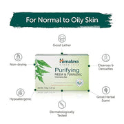 Himalaya Purifying Neem & Turmeric Cleansing Bar for Clean and Healthy Looking Skin, 4.41 Oz (125 gm) (Pack of 2) - Produc...