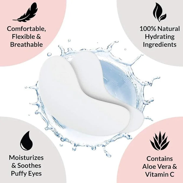 100 Pairs Under Eye Pads & Eyelash Extension Remover Gel | Lint Free Hydrogel Eye Patches for Lash Extensions & Lift | Eff...