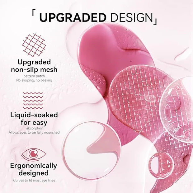 BREYLEE Pink Rose Eye Mask– 60 Pcs - Puffy Eyes and Dark Circles Treatments – Look Younger and Reduce Wrinkles and Fine Li...