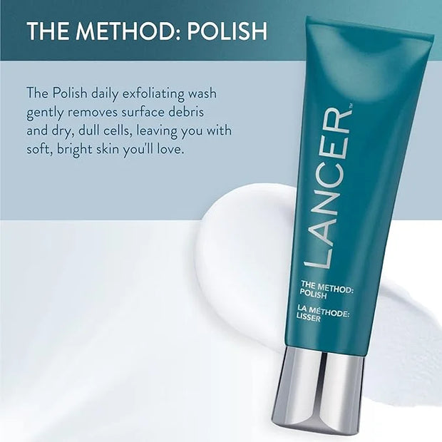 Lancer Skincare The Method: Polish Facial Exfoliator, Daily Exfoliating Face Wash with Natural Minerals, Normal Combinatio...