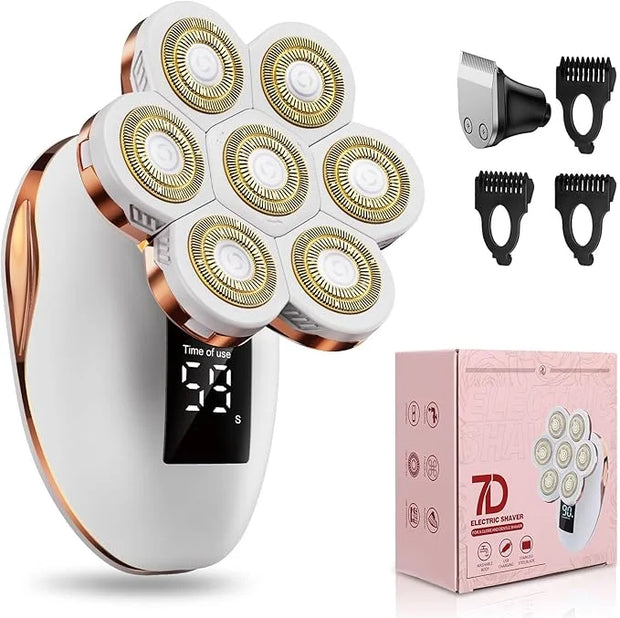 2-in-1 Electric Razors for Women, Wet/Dry 7D Rechargeable Rotary Shaver for Legs, Water Resistant Grooming Kit - Electric ...