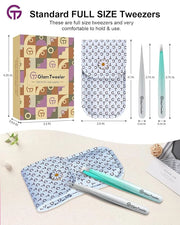 Expert Slant and Point Tip Tweezer Set with Exclusive Storage & Carrying Case, GlamTweeler Sharp & Precision Tweezer Set f...