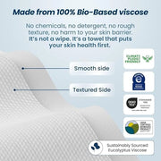 Clean Skin Club Clean Towels XL™ Supreme, 100% USDA Biobased Face Towel, Disposable Face Towelette, Eczema Association Acc...