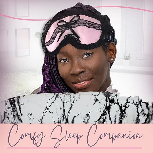 Celestial Silk Mulberry Silk Sleep Eye Mask with Adjustable Elastic Strap (One Size, Silk & Lace) - Product Image