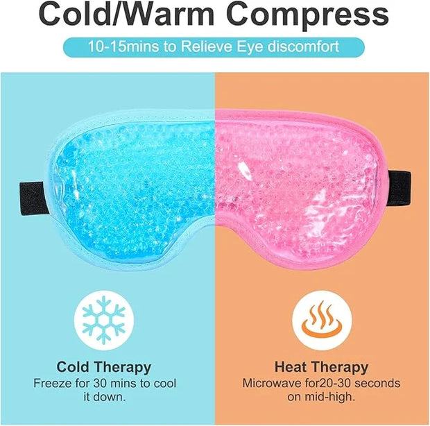 2 Pcs Gel Eye Mask Cooling Ice Eye Puffy Masks Reusable Hot Cold Compress Eyes Mask for Men Women Dry Itchy Eyes Bags Puff...