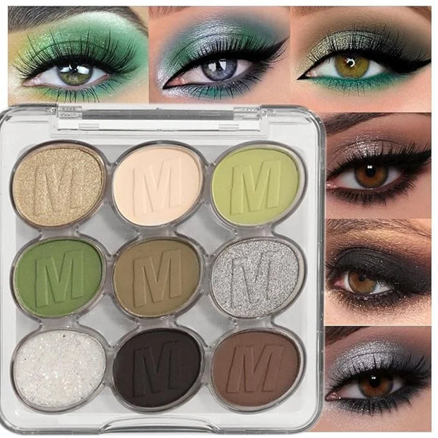 SUAKE Waterproof 9 Colors Shimmer Matte Eyeshadow Palette.Longwearing