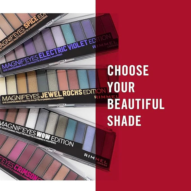 Rimmel London Magnif'Eyes Eyeshadow Palette, 12 Shades, Blendable Formula, Versatile, 008, Electric Violet, 0.5oz - Produc...