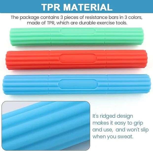 3pcs Flex Bar Tennis Elbow Therapy Bar 3 Resistance - Product Image