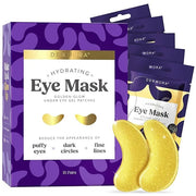 DERMORA Golden Glow Under Eye Patches (15 Pairs Eye Gels) - Rejuvenating Treatment for Dark Circles, Puffy Eyes, Refreshin...