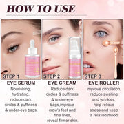 Caffeine Eye Cream,Dark Circles Under Eye Treatment For Puffiness And Bags Under Eyes Wrinkles Dark Circles w/Eye Serum & ...