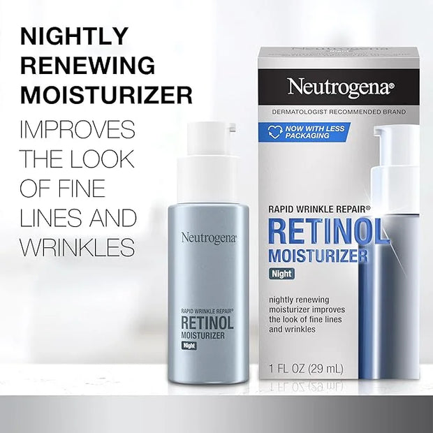 Neutrogena Retinol Face Moisturizer Cream, Rapid Wrinkle Repair, Anti-Wrinkle Night Moisturizer Cream, Anti-Wrinkle Face &...