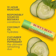 Burt's Bees Lip Balm - Original Beeswax, Cucumber Mint, Watermelon & Sweet Mandarin, With Responsibly Sourced Beeswax, Tin...
