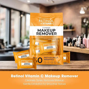 Retinol + Vitamin C Individually Wrapped Makeup Remover Wipes, travel essentials for Travel & On the Go, women facial clea...