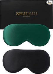2-Pack 100% Real Natural Silk Eye Mask, Silk Sleeping Mask, Shade Puffy Eye Gift with Adjustable Straps, Sleep Eye Mask, S...