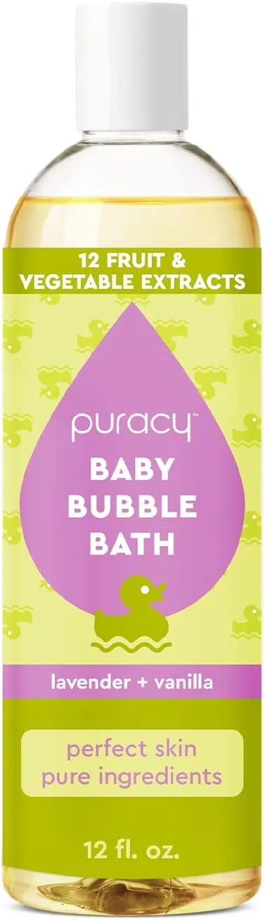 Puracy Bubble Bath for Children, Gently Scented with Real Lavender & Vanilla, 98.75% Natural Baby Bubble Bath, Plant-Based...