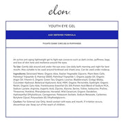 Elon Youth Under Eye Gel – Hyaluronic Acid Gel w/MSM, Plant Stem Cells - Anti Aging to Fight Dark Circles– Under Eye Puffi...