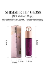 Shimmer Gloss Lipstick, Slicks Lip Gloss Diamond Shiny Pink Dark Red Purple Glitter Sparkly Glossy Shimmer Waterproof Girl...