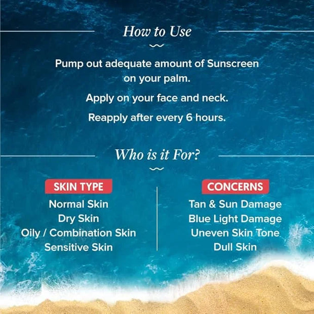 Detan+ Dewy Face Sunscreen with SPF 50+ & PA++++ | Broad Spectrum Protection & No White Cast | Fights Sun Damage with Cher...