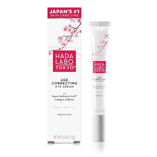 Hada Labo Tokyo Age Correcting Eye Cream, Anti-Aging Super Hyaluronic Acid, Collagen & Caffeine Reduce Wrinkles, Dark Circ...