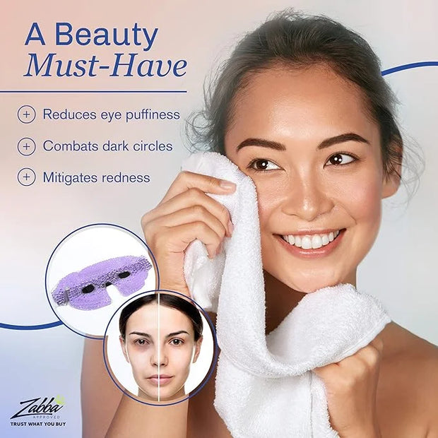 Cooling Gel Eye Mask Cold Compress for Puffy Eyes, Dark Circles, Headaches, Purple - Product Image