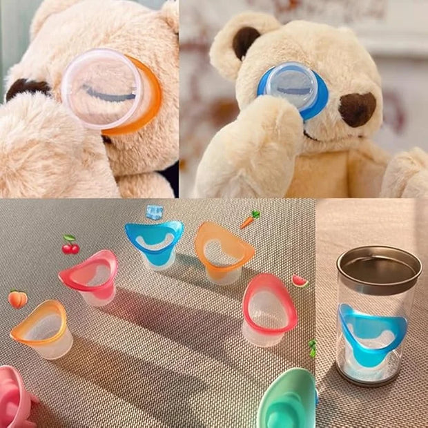 2Pcs Blue and Pink Eye Wash Cup Eye Wash Kit with Storage Container Bath Kit Silicone Eyelash Lid Care for Tired Dry Eyes ...